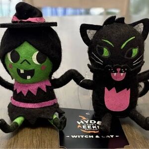 Hyde & EEK! Boutique Witch and Cat Plush Duo - Green and Pink